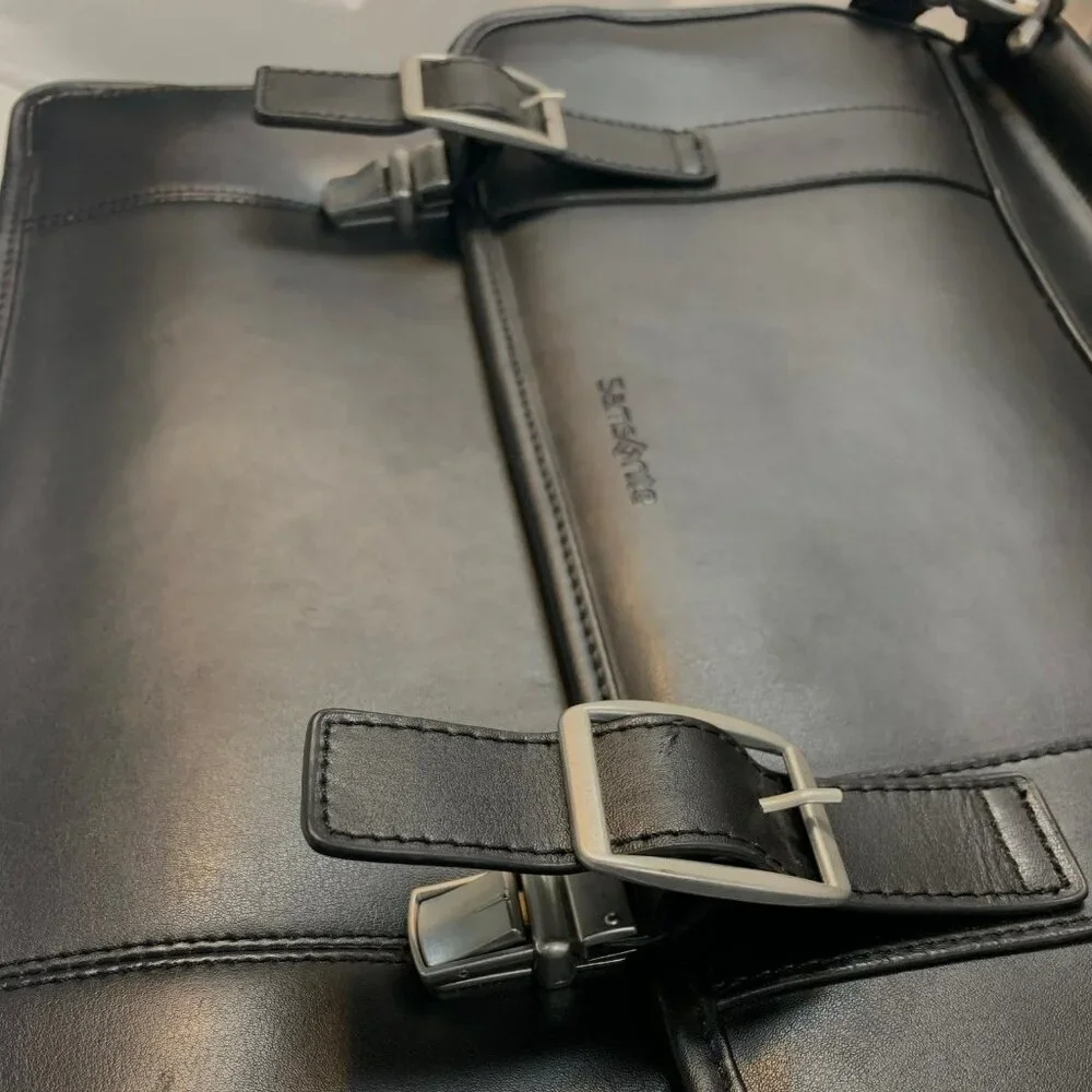 Samsonite Black Leather Portfolio Briefcase